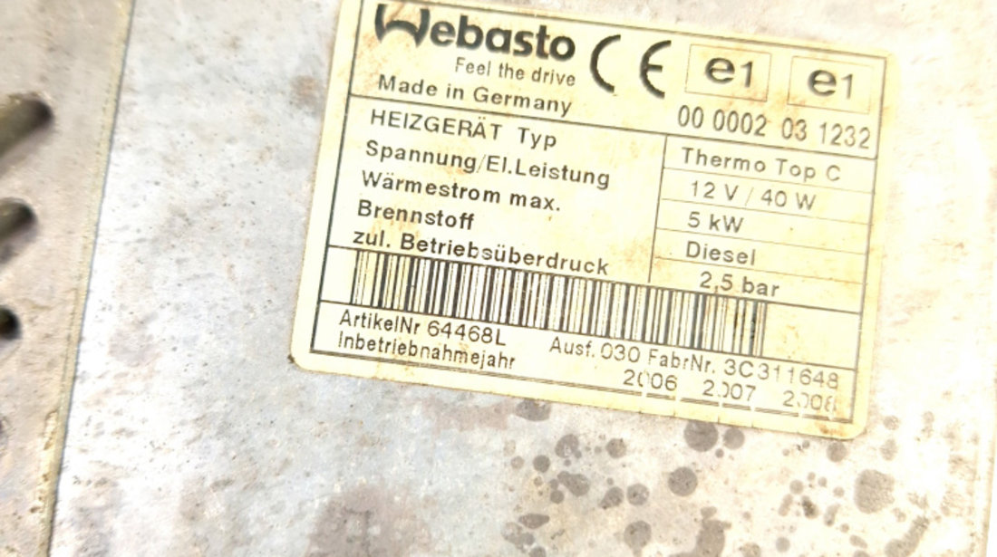 Webasto / Sirocou BMW X5 (E53) 2000 - 2006 Motorina E1000002, E1031232