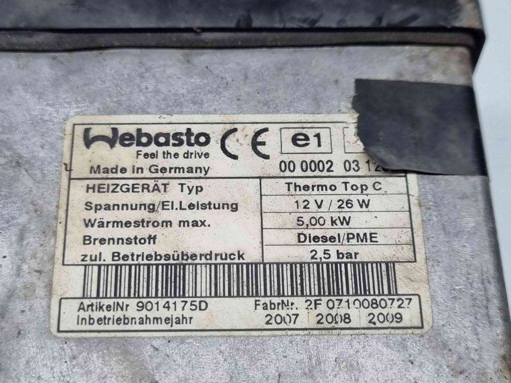 Webasto Volkswagen Touareg (7LA, 7L6) [Fabr 2003-2010] 7L0815857C 2.5 TDI BPE 128KW / 174CP