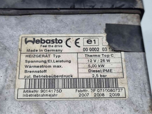 Webasto Volkswagen Touareg (7LA, 7L6) [Fabr 2003-2010] 7L0815857C 2.5 TDI BPE 128KW / 174CP