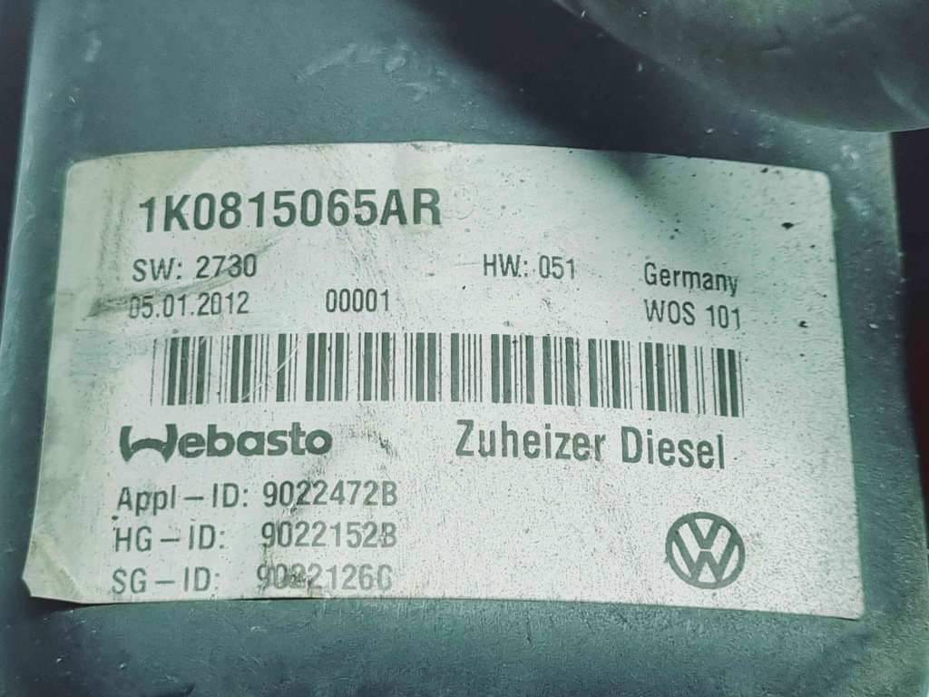 Webasto Volkswagen Touran (1T3) [Fabr 2010-2015] 1K0815065AR