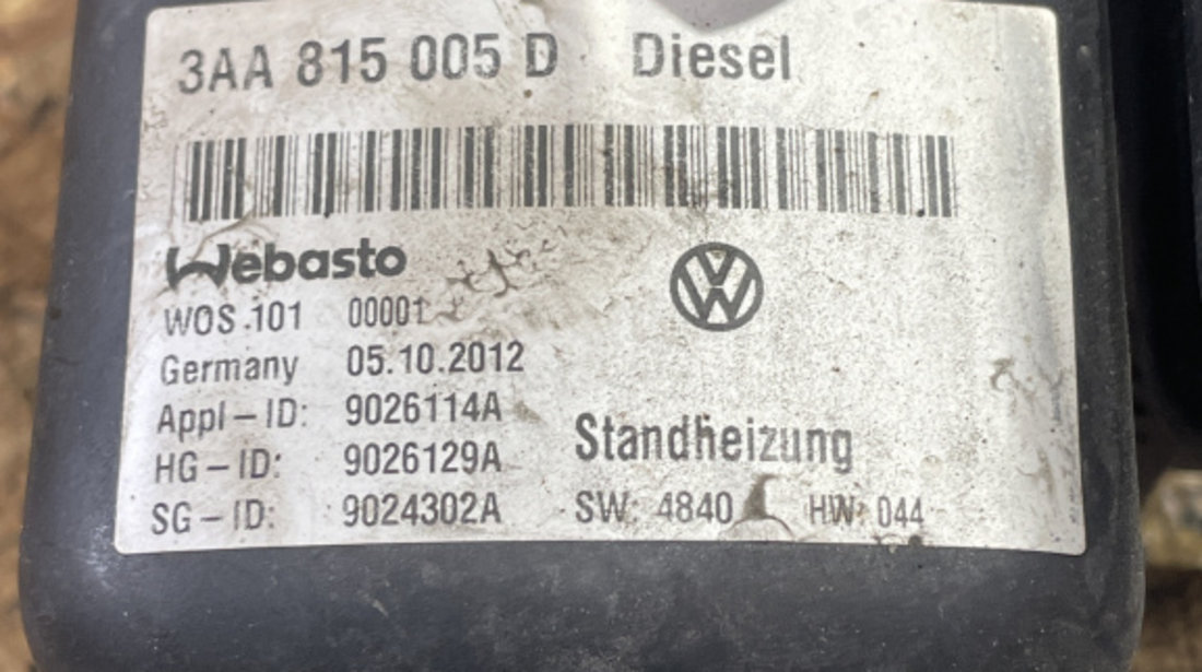 Webasto VW Passat B7 Alltrack 2.0 TDI DSG 170cp sedan 2013 (3AA815005D)