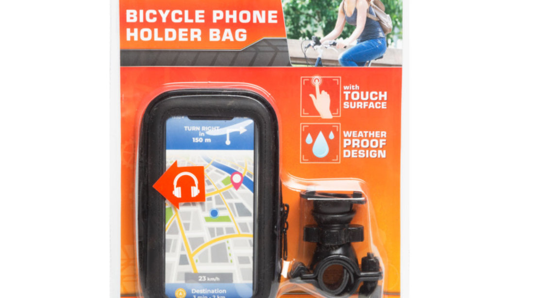 Wheel Zone - Suport telefon pentru biciclete / moto - cu suprafaţă tactilă - max. 5,5” 54994A