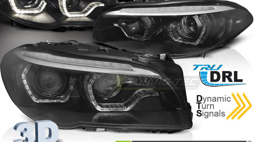 XENON Faruri AFS ANGEL EYES LED DRL BLACK SEQ compatibila BMW F10/F11 10-13