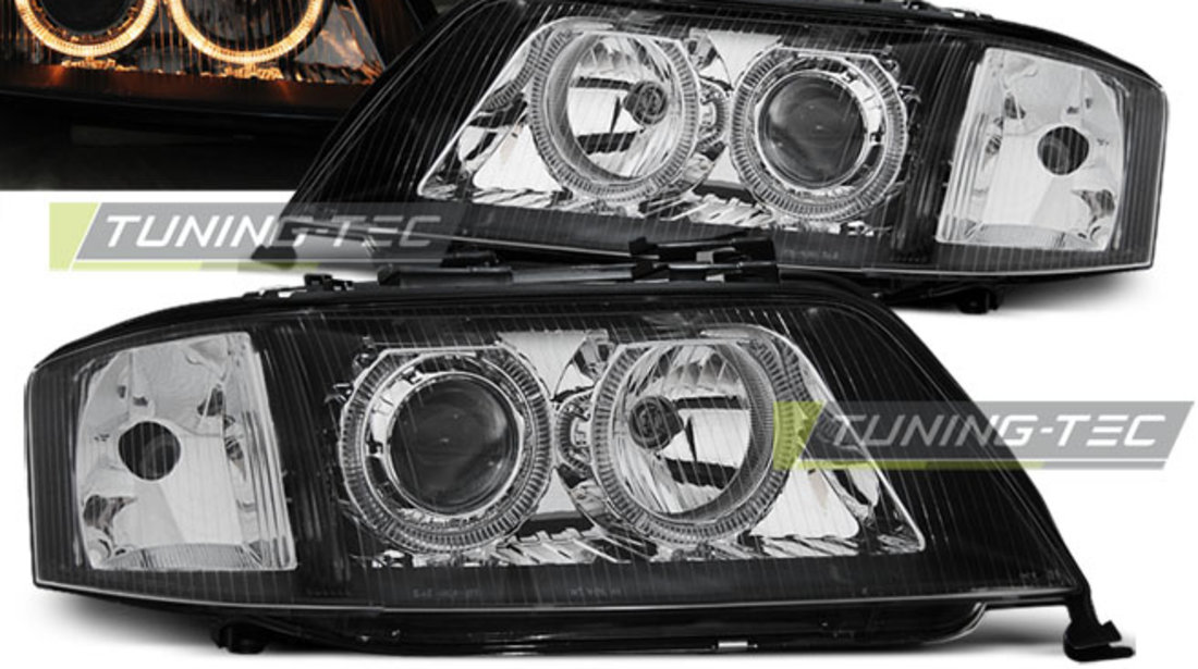 XENON Faruri ANGEL EYES BLACK compatibila AUDI A6 05.97-09.99