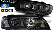 XENON Faruri ANGEL EYES BLACK compatibila BMW X5 E...