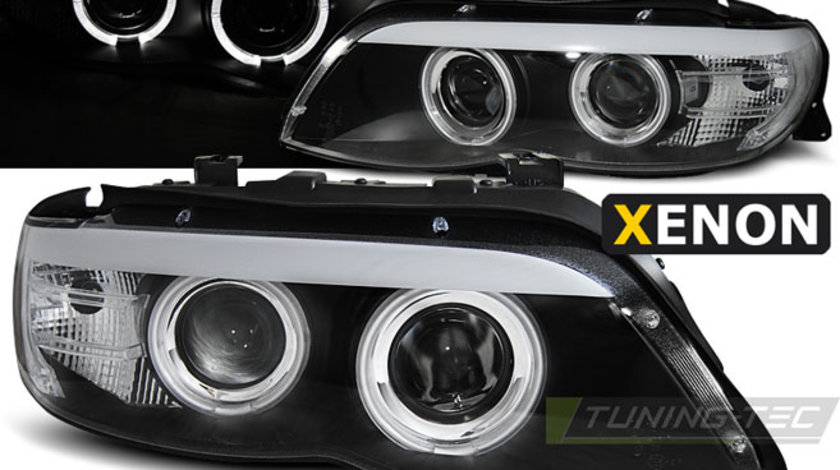 XENON Faruri ANGEL EYES BLACK compatibila BMW X5 E53 11.03-06