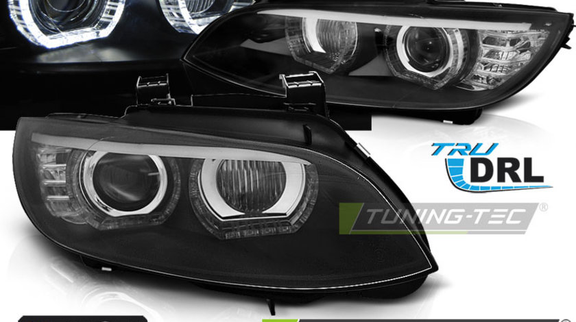 XENON Faruri ANGEL EYES LED BLACK compatibila BMW E92/E93 06-10