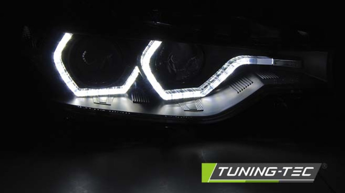 XENON Faruri ANGEL EYES LED DRL BLACK AFS compatibila BMW F30/F31 10.11 - 05.15