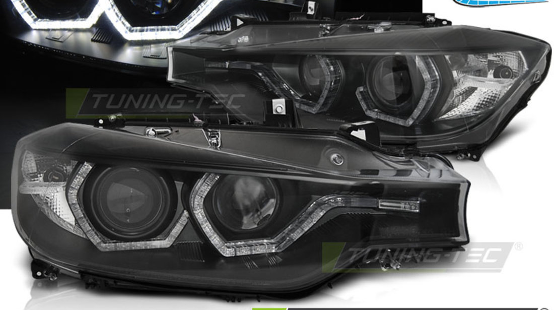 XENON Faruri ANGEL EYES LED DRL BLACK AFS compatibila BMW F30/F31 10.11 - 05.15