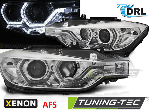 XENON Faruri ANGEL EYES LED DRL Crom look AFS compatibila BMW F30/F31 10.11 - 05.15