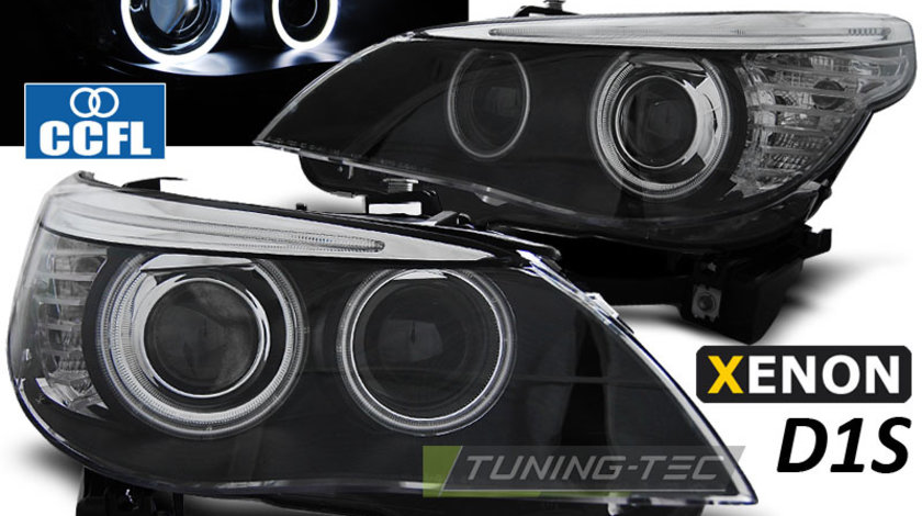 XENON Faruri D1S ANGEL EYES CCFL BLACK compatibila BMW E60/E61 05-07