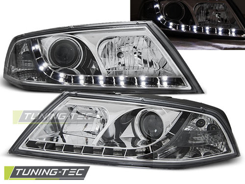 XENON Faruri DAYLIGHT Crom look compatibila SKODA OCTAVIA 2 03.04-08