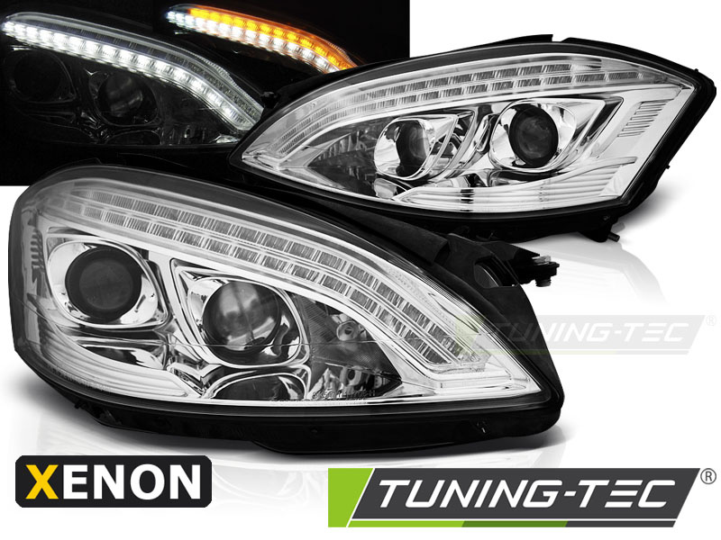 XENON Faruri DAYLIGHT Crom look compatibila MERCEDES W221 05-09