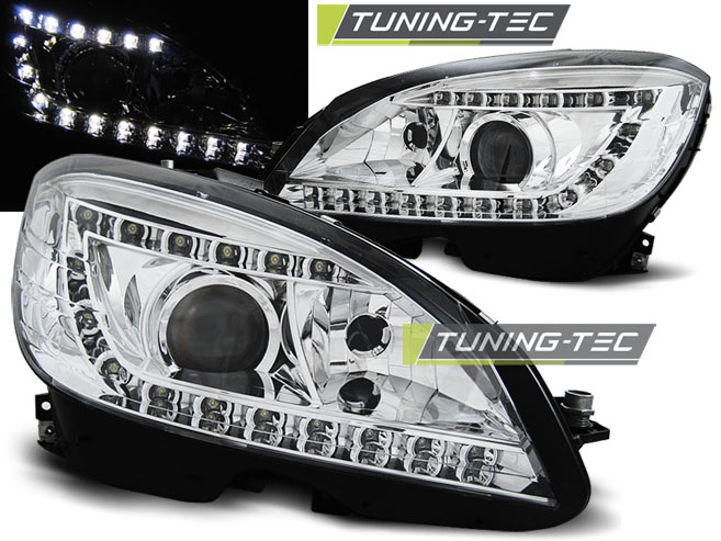 XENON Faruri DAYLIGHT Crom look compatibila MERCEDES W204 07-10