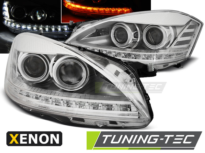 XENON Faruri DAYLIGHT Crom look compatibila MERCEDES W221 05-09