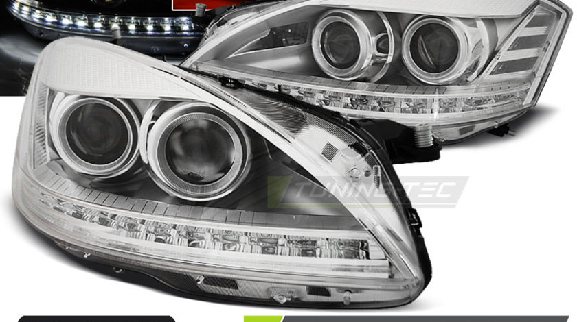 XENON Faruri DAYLIGHT Crom look compatibila MERCEDES W221 05-09