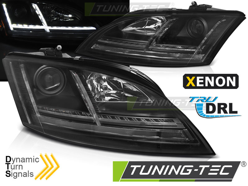 XENON Faruri LED DRL BLACK SEQ compatibila AUDI TT 06-10 8J