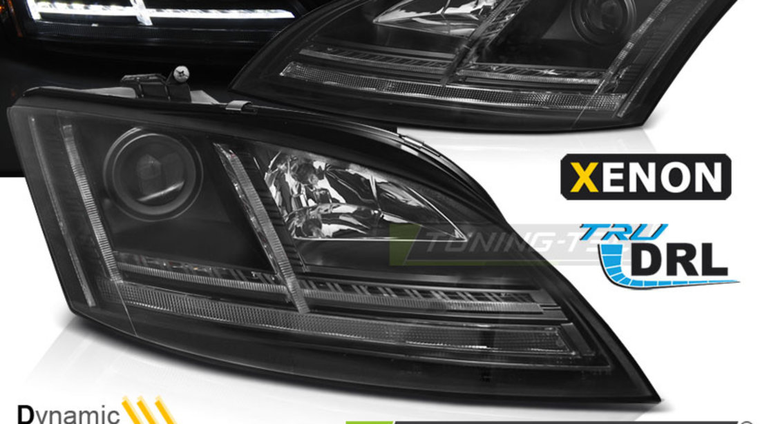 XENON Faruri LED DRL BLACK SEQ compatibila AUDI TT 06-10 8J