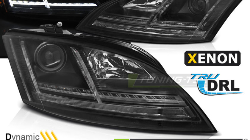 XENON Faruri LED DRL BLACK SEQ compatibila AUDI TT 06-10 8J