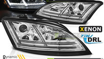 XENON Faruri LED DRL Crom look SEQ compatibila AUD...