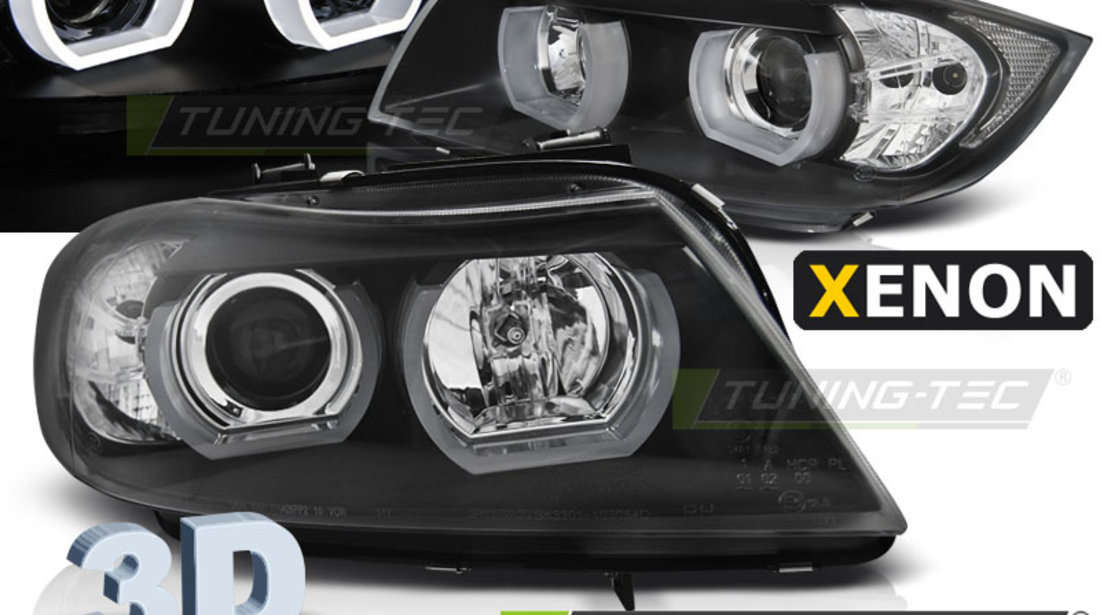 XENON Faruri U-LED LIGHT 3D BLACK compatibila BMW E90/E91 03.05-08.08
