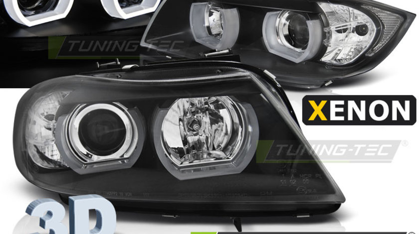 XENON Faruri U-LED LIGHT 3D BLACK compatibila BMW E90/E91 03.05-08.08