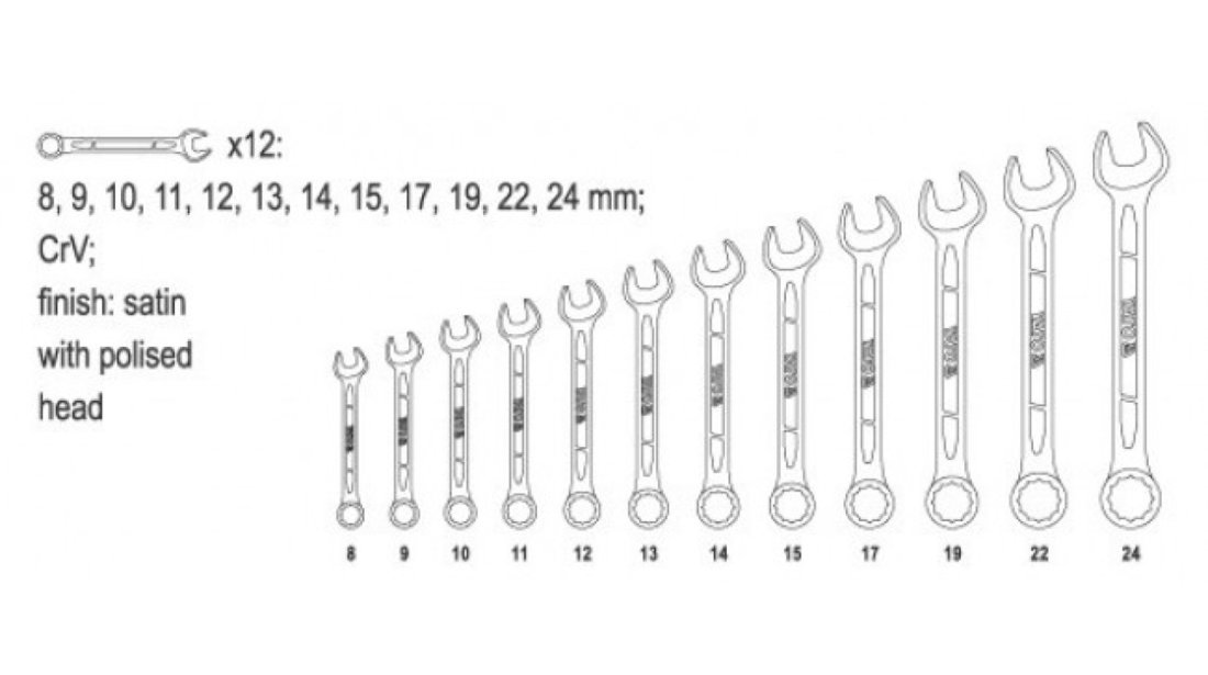 YT-0362 – SET CHEI COMBINATE SATINATE 8-24MM, 12 PIESE