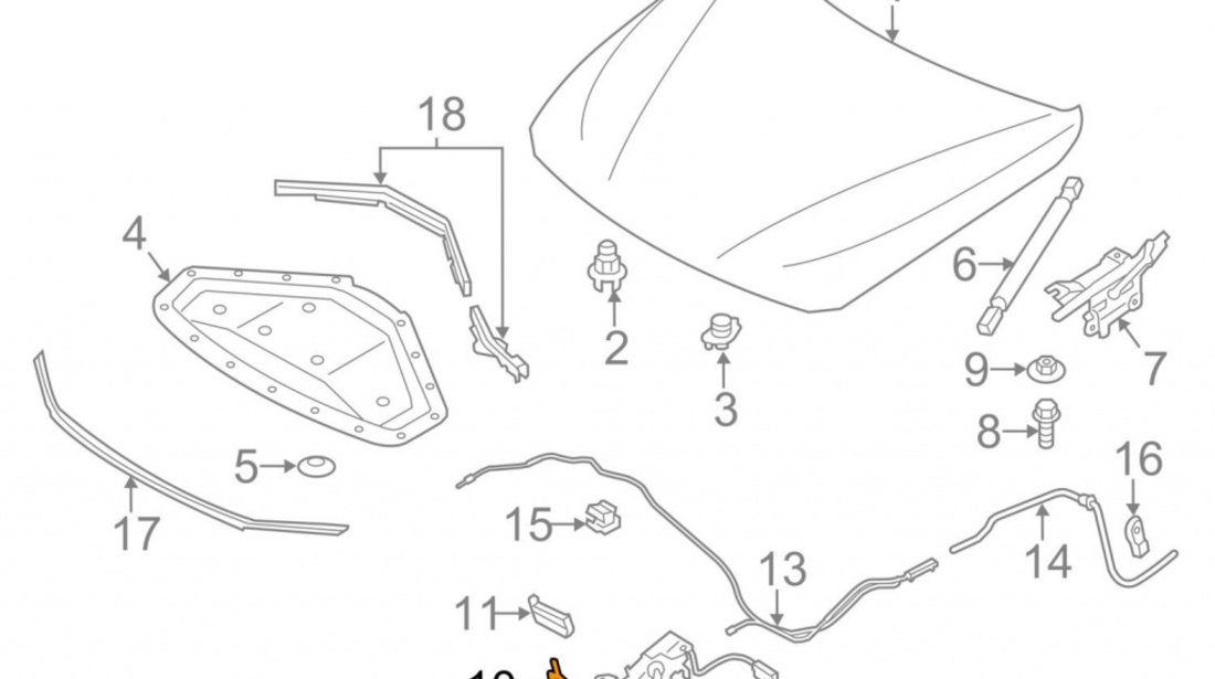 Zavor Incuietoare Capota Oe Bmw Seria 3 F31 2011→ 51237247080